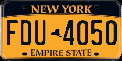 NY license plate FDU4050