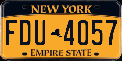 NY license plate FDU4057