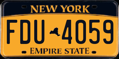 NY license plate FDU4059
