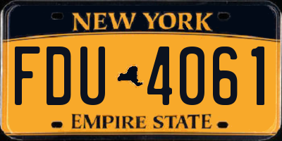 NY license plate FDU4061