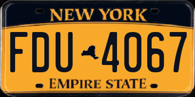 NY license plate FDU4067