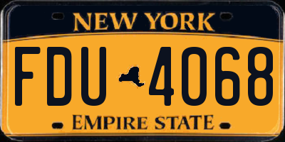 NY license plate FDU4068
