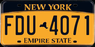 NY license plate FDU4071