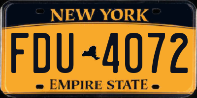 NY license plate FDU4072