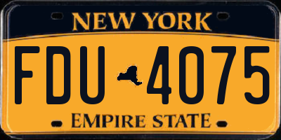 NY license plate FDU4075