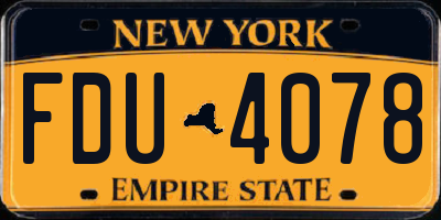 NY license plate FDU4078