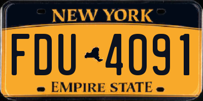 NY license plate FDU4091