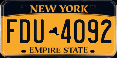 NY license plate FDU4092