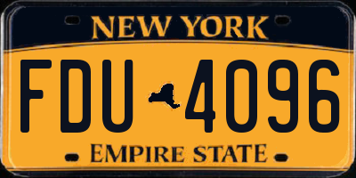 NY license plate FDU4096