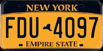 NY license plate FDU4097