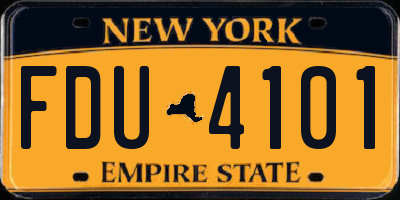 NY license plate FDU4101