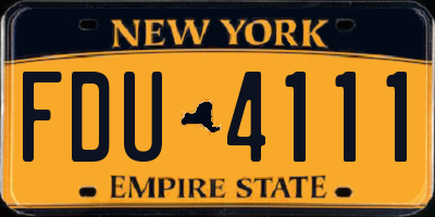 NY license plate FDU4111