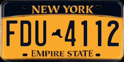 NY license plate FDU4112