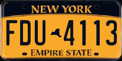 NY license plate FDU4113