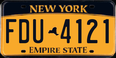 NY license plate FDU4121