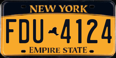 NY license plate FDU4124
