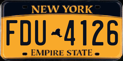 NY license plate FDU4126
