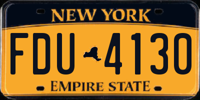 NY license plate FDU4130