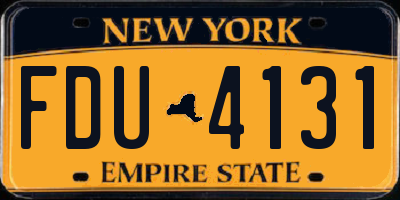 NY license plate FDU4131