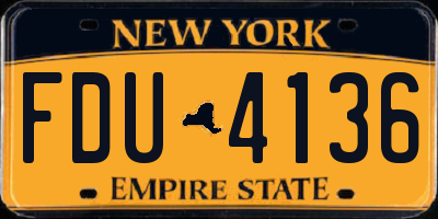 NY license plate FDU4136