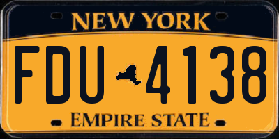 NY license plate FDU4138