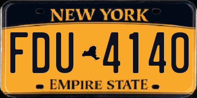 NY license plate FDU4140