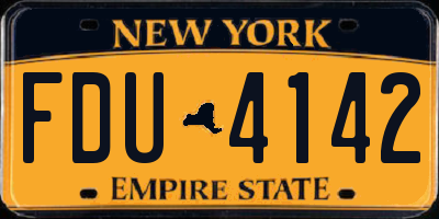 NY license plate FDU4142