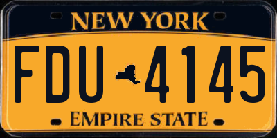 NY license plate FDU4145