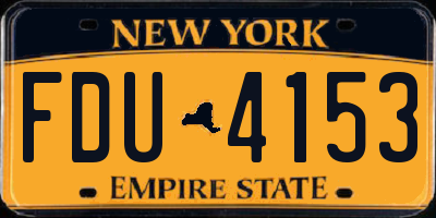 NY license plate FDU4153