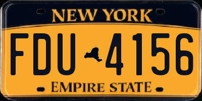 NY license plate FDU4156