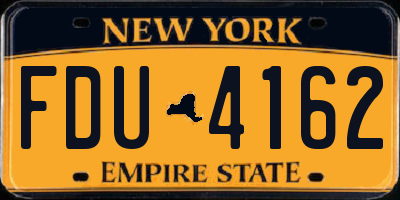 NY license plate FDU4162