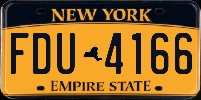 NY license plate FDU4166