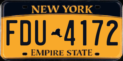 NY license plate FDU4172