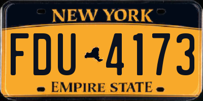 NY license plate FDU4173