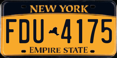 NY license plate FDU4175
