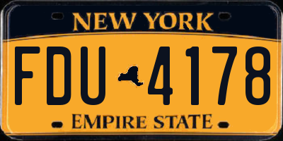 NY license plate FDU4178
