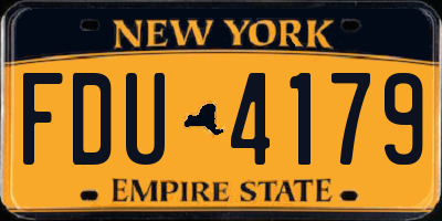 NY license plate FDU4179