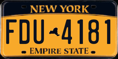 NY license plate FDU4181