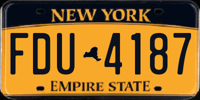 NY license plate FDU4187