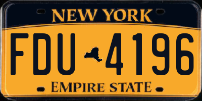 NY license plate FDU4196
