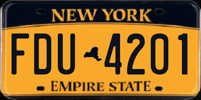 NY license plate FDU4201