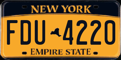 NY license plate FDU4220