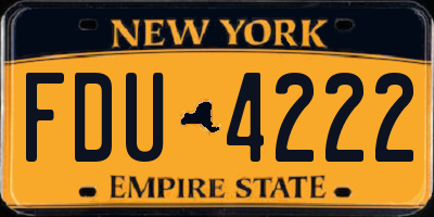 NY license plate FDU4222