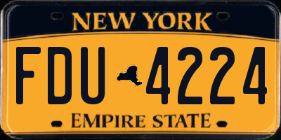 NY license plate FDU4224