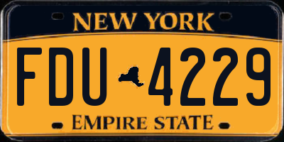 NY license plate FDU4229