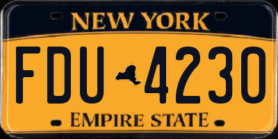 NY license plate FDU4230
