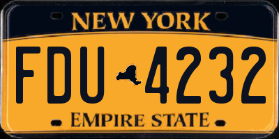 NY license plate FDU4232