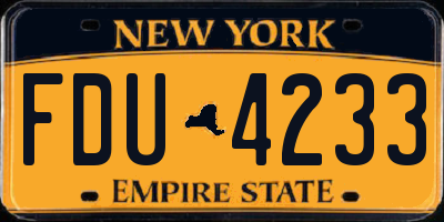 NY license plate FDU4233