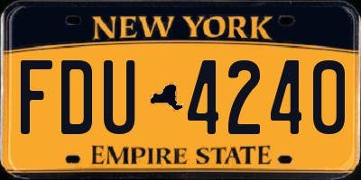 NY license plate FDU4240