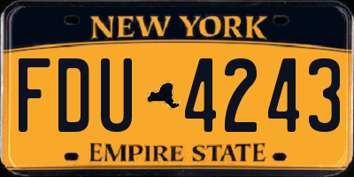 NY license plate FDU4243